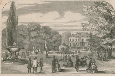 Symposium de toutes les nations de M. Soyer, Gore House, Kensington - les jardins
