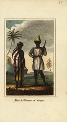 Homme et femme du Congo ou de la Basse-Guinée, Afrique