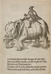 Homme chevauchant un éléphant, illustration de 