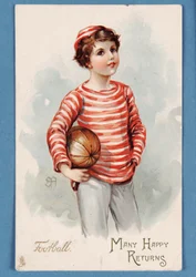 Joyeux anniversaire, carte postale, 1909