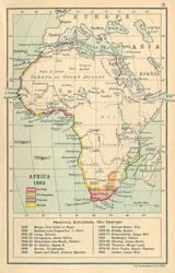 Carte : Afrique 1865 (lithographie couleur)