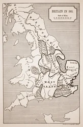 Carte de la Grande-Bretagne en 593, imprimée par Stanfords Geographical Establishment