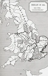 Carte de la Grande-Bretagne en 665, du Royaume de Northumbrie 588 à 685 dans 