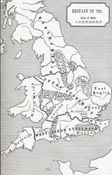 Carte de la Grande-Bretagne en 792, de Les Trois Royaumes 685 à 828 dans 