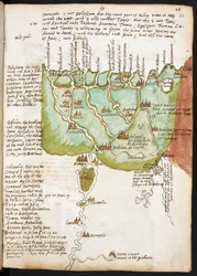 Carte de la Basse-Égypte, du carnet de Sir Walter Raleigh (1552-1618), vers 1606-08