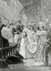 Mariage de la Reine Victoria (1819-1901) et du Prince Albert (1819-61) au Palais St. James le 10 février 1840, publié en 1887