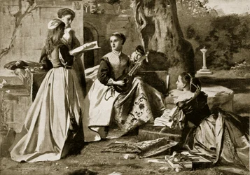 Marie Stuart dans un jardin de couvent, illustration de l