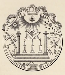 Sceau maçonnique, tiré de «The History of Freemasonry, volume III», publié par Thomas C. Jack, Londres, 1883