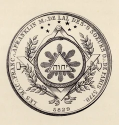 Sceau maçonnique, tiré de « The History of Freemasonry, volume III », publié par Thomas C. Jack, Londres, 1883