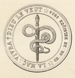 Sceau maçonnique, tiré de « The History of Freemasonry, volume III », publié par Thomas C. Jack, Londres, 1883