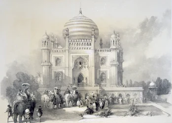 Mausolée de Jufhir Junge, Delhi, de The Oriental Portfolio : Illustrations pittoresques des paysages et de l