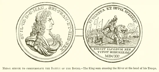 Médaille frappée pour commémorer la bataille de la Boyne