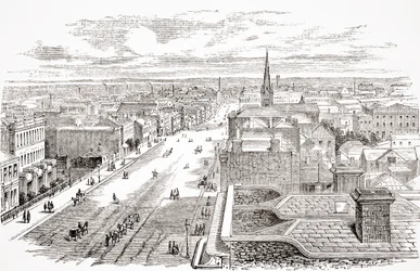 Melbourne, Australie, de The Gallery of Geography par le révérend Thomas Milner, publié vers 1880