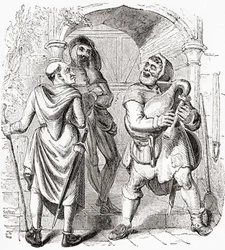 Miller, Manciple et Reeve, de Old England: A Pictorial Museum, pub. 1847