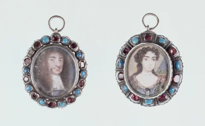 Miniatures de Charles II et Catherine de Bragance