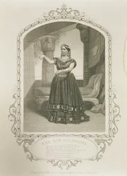 Mlle Glyn en Cléopâtre, Acte II Scène 5, dans Antoine et Cléopâtre de William Shakespeare (1564-1616) gravé par George Hollis (1792-1842) d