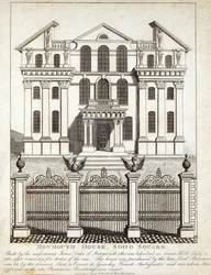 Monmouth House, Soho Square, publié par N. Smith, Gt Mays Buildings, 11 janvier 1791