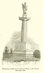 Monument, érigé à la mémoire de Knox, dans la nécropole de Glasgow, 1825