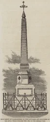 Monument à Carmarthen aux officiers et soldats des Royal Welch Fusiliers tombés pendant la guerre de Crimée (gravure)