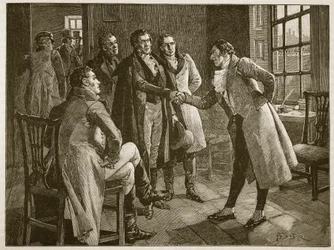 Le lever de M. Alexander à la prison de Kings Bench (illustration de Cassells Illustrated History of England)
