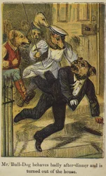 M. Bull-Dog se comporte mal après le dîner et est expulsé de la maison