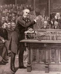 M. Gladstone expliquant à la Chambre des communes son projet pour le gouvernement de l