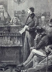 M. Gladstone prononçant son premier discours à la Chambre des communes