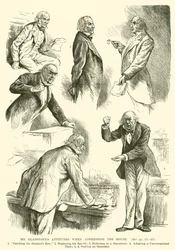 Les attitudes de M. Gladstone lorsqu