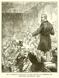 M. Plimsoll parlant à la Chambre des communes sur les intérêts maritimes, 1870
