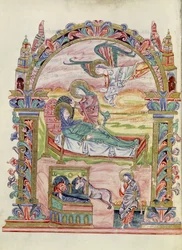 Ms 274 (Y-6) fol.32v Nativité, du Missel de Robert de Jumièges, vers 1016