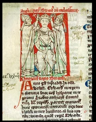 Ms 6712 (A.6.89) fol.247v Édouard Ier (1239-1307), miniature de Flores Historiarum, par Matthew Paris, 1250-52