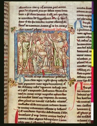 Ms 6712 (A.6.89) fol.53 Roi Arthur, miniature des Flores Historiarum, par Matthew Paris, c.1250-52