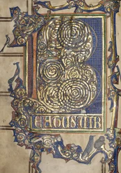 Ms. New Coll 358, frontispice, Psautier, St. Alban