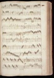 Mu Ms 168, p.301 : Page du Fitzwilliam Virginal, anthologie de musique pour clavier des XVIe et début XVIIe siècles