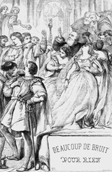 Beaucoup de bruit pour rien - Illustration dans "Œuvres complètes de William Shakespeare" 1866 - Les illustrations et la forme générale de cette édition sont empruntées à Shakespeare illustré de Cassell, publié à Londres