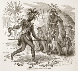 Sorcier et faiseur de pluie indigène, illustration de l