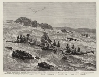 Navigation sur la rivière Jumna, Inde