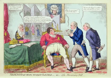 Necessitas Non Habet Leges, ou la Pilule Nauséabonde, 1823 (gravure coloriée à la main)