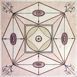 Conception de plafond néoclassique, Ugbrook Park, Devon, vers 1770 (aquarelle sur papier)