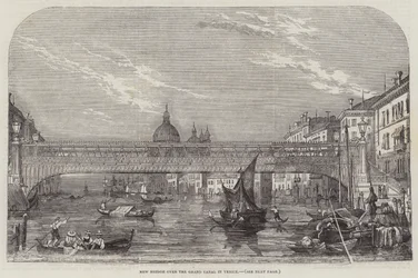 Nouveau pont sur le Grand Canal à Venise (gravure)