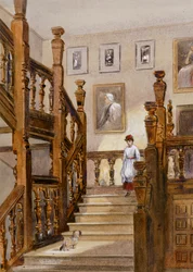 Escaliers nord, Audley End House, fin du 19ème siècle
