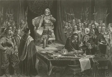 Oliver Cromwell refusant la couronne d