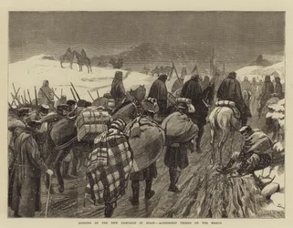 Ouverture de la nouvelle campagne en Espagne, troupes alphonsistes en marche