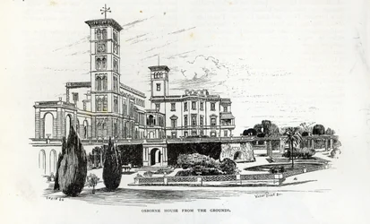Osborne House depuis les jardins, de 