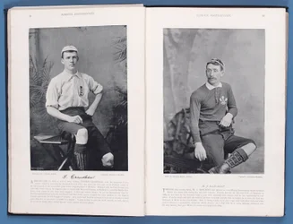 Page de Célèbres Footballeurs 1895-96, avec Thomas Crawshaw et William Bancroft, 1896