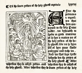 Page du Royal Book imprimé par William Caxton en 1484, tirée de The National and Domestic History of England par William Hickman Smith Aubrey, publié à Londres vers 1890