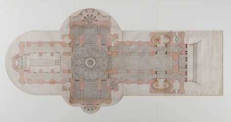 Plan de pavage de la cathédrale Saint-Paul, tel qu