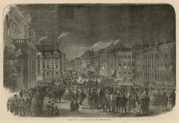 Illuminations de paix à Waterloo Place