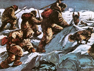 Peary et son équipe reviennent de leur expédition réussie au pôle Nord