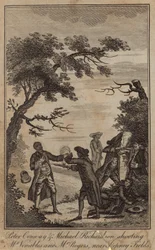 Peter Conway et Michael Richardson tirant sur M. Venables et M. Rogers près de Stepney Fields (gravure)